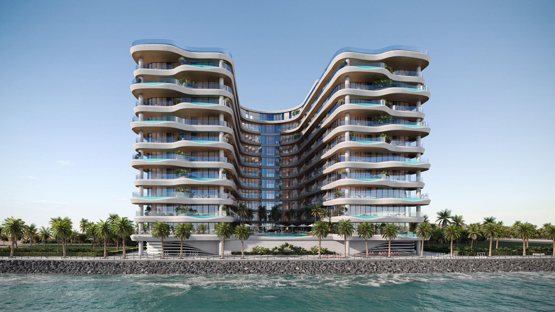 Vue sur mer depuis les résidences Gianfranco Ferré à Al Marjan Island